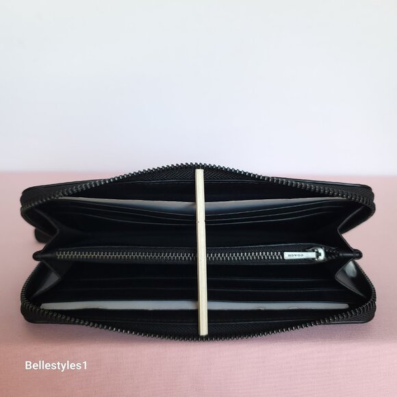 COACH Boxed Slim Accordion Signature Canvas & Leather Wallet w Back-slip pocket⭐ - Picture 14 of 16